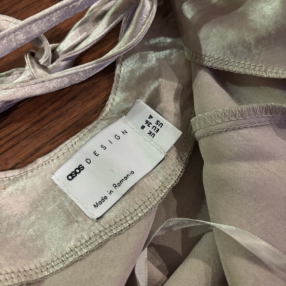 ASOS DESIGN Cream  Satin Slip Dress Size 4 - Picture 6 of 9